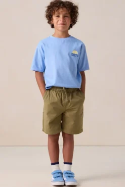 Groene pull on shorts