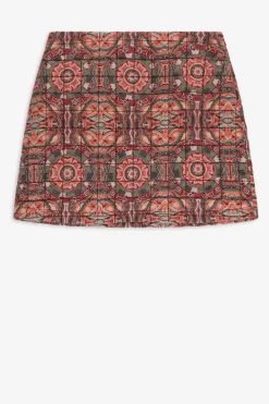 Groene rok met mozaïek print