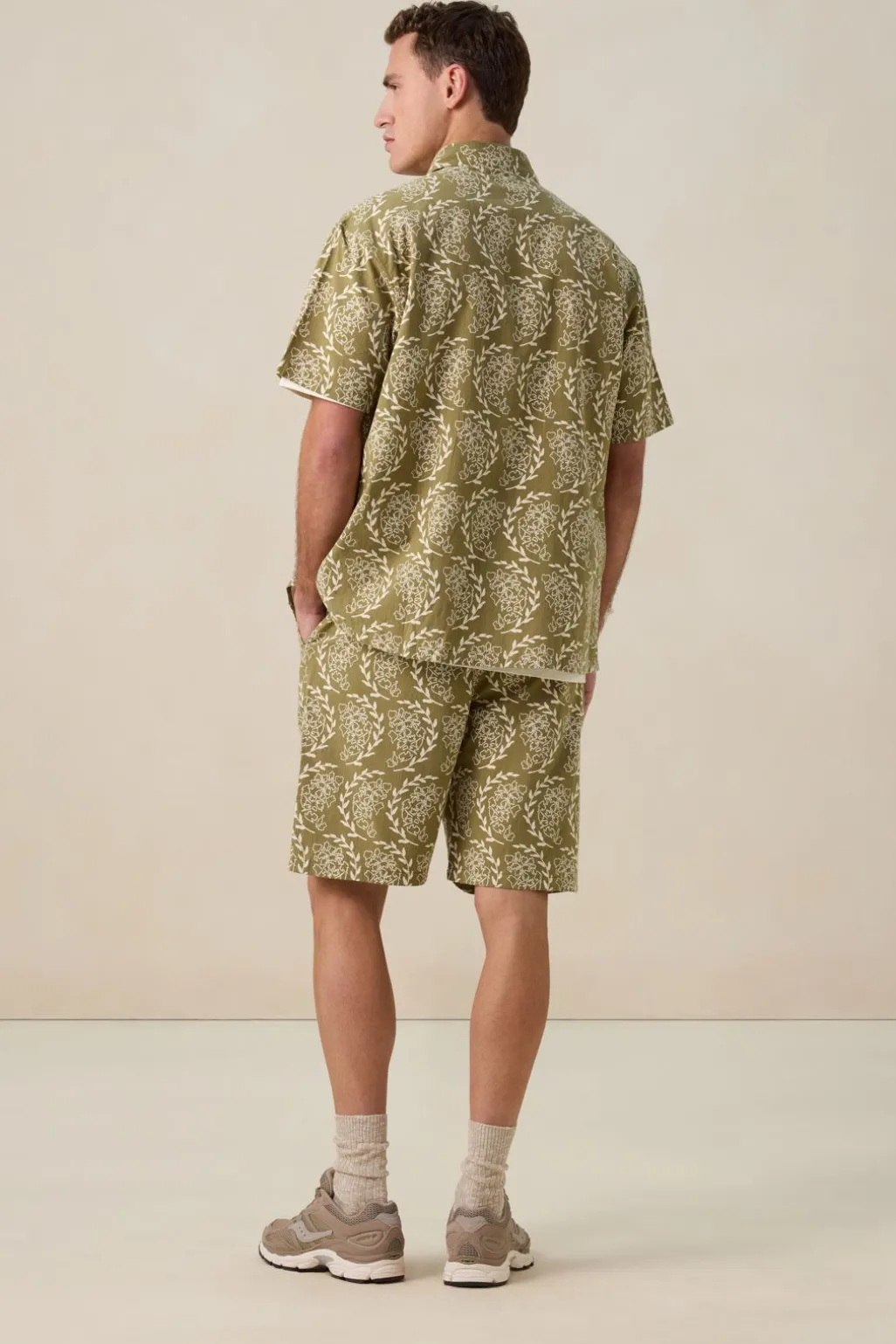Groene short met print