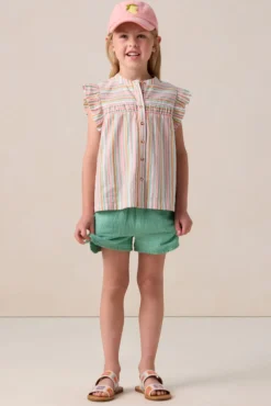 Groene shorts met ruffle details