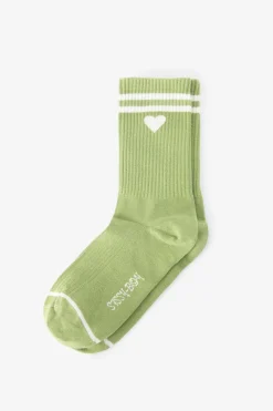 Groene sportsokken met hart