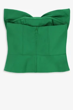 Groene strapless top met strik