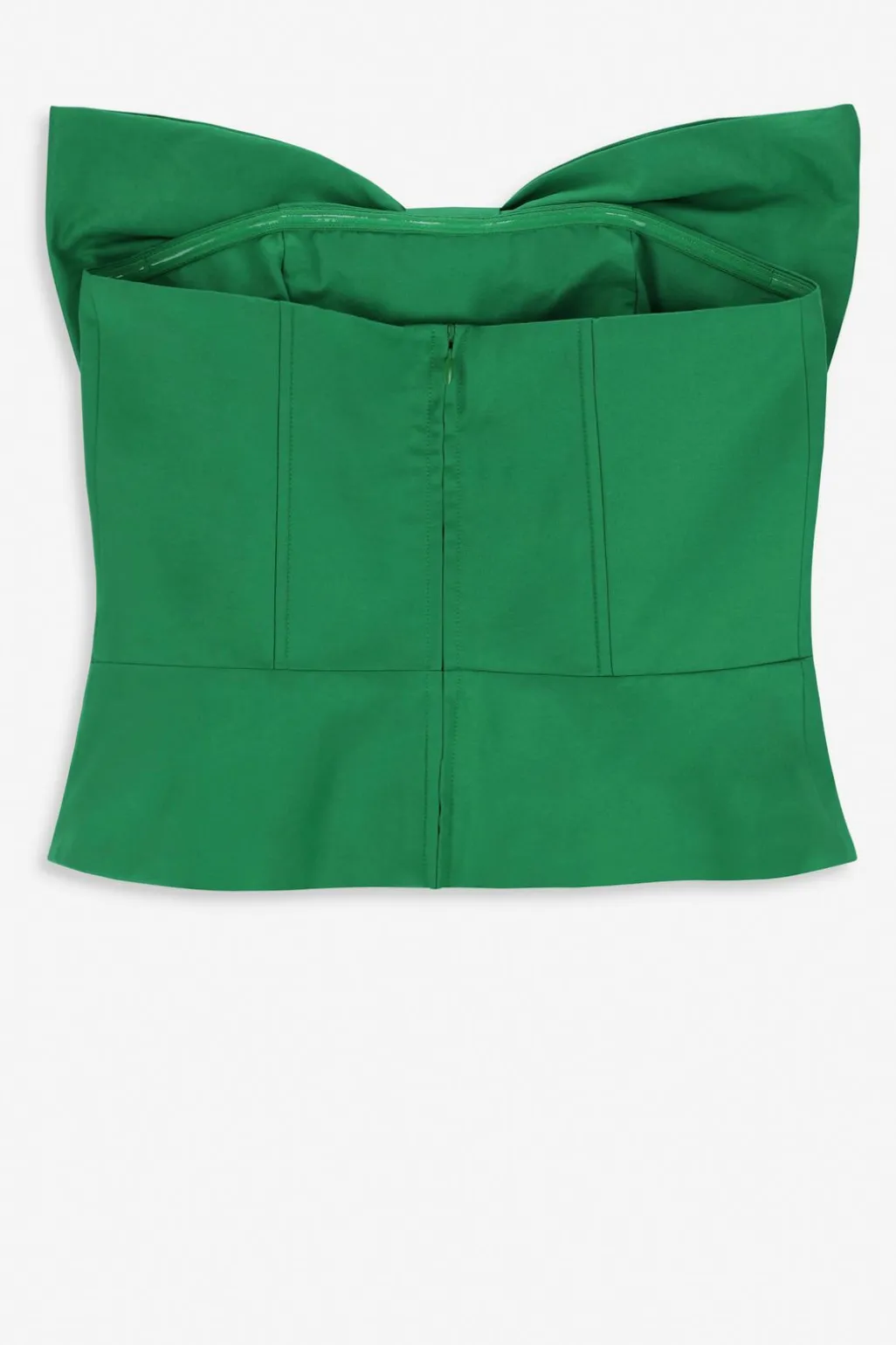 Groene strapless top met strik
