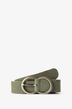 Groene suède riem met dubbele buckle