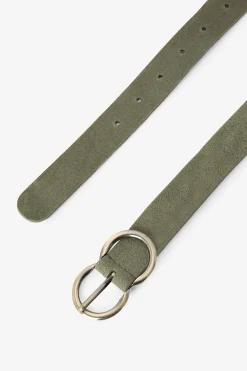 Groene suède riem met dubbele buckle