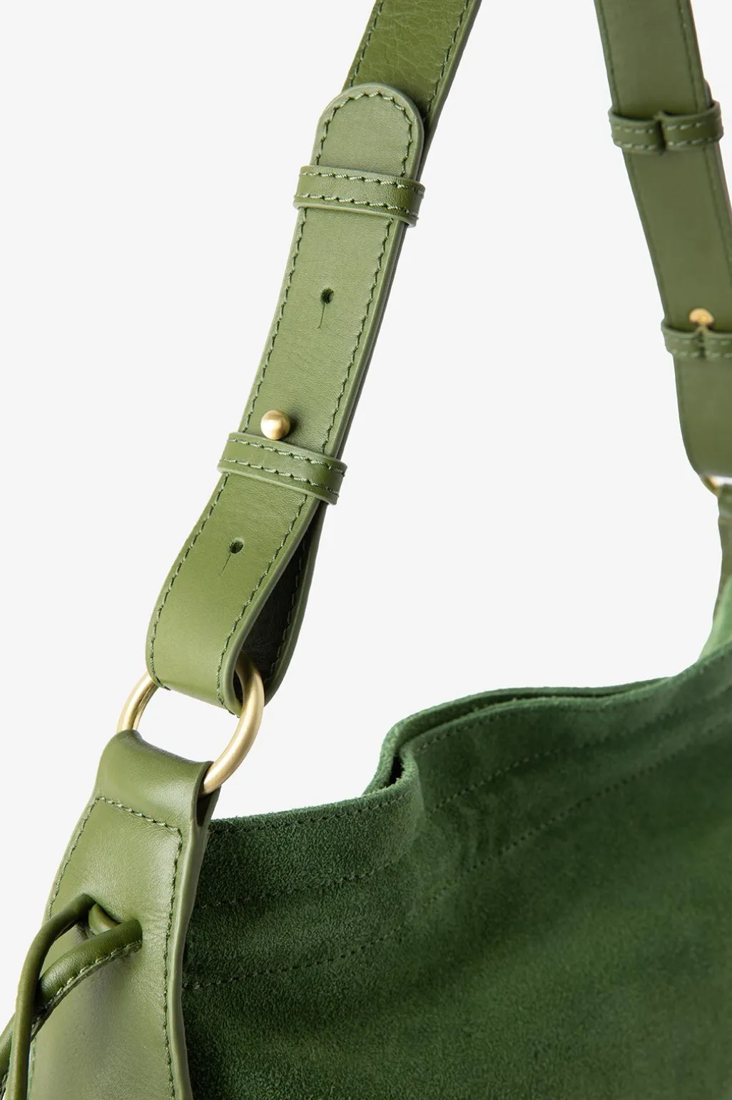 Groene suède schoudertas