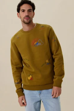Groene sweater met embroidery