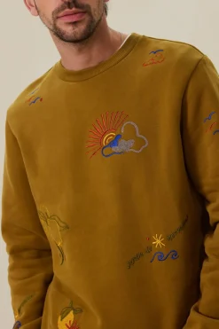Groene sweater met embroidery