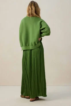 Groene sweater met V-hals