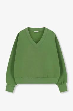 Groene sweater met V-hals