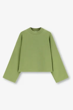 Groene sweater met wijde mouwen