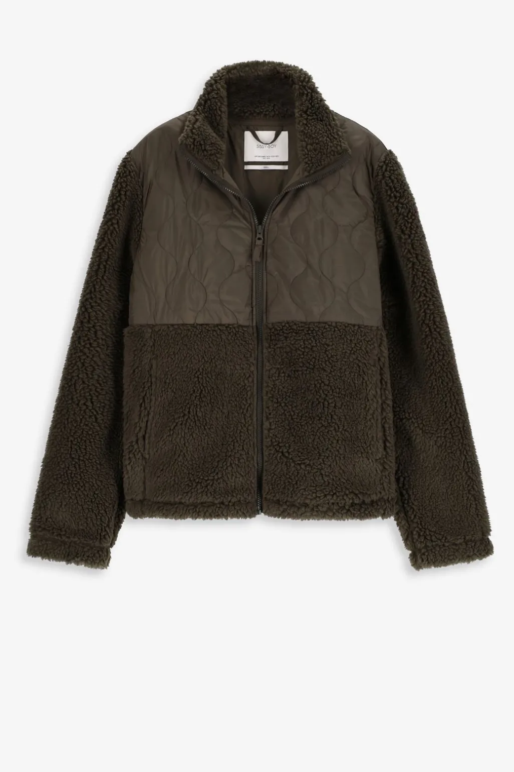 Groene teddy jas met quilting