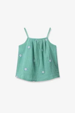 Groene top met embroidery