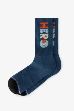 HEROES ON SOCKS donkerblauwe sokken met popart