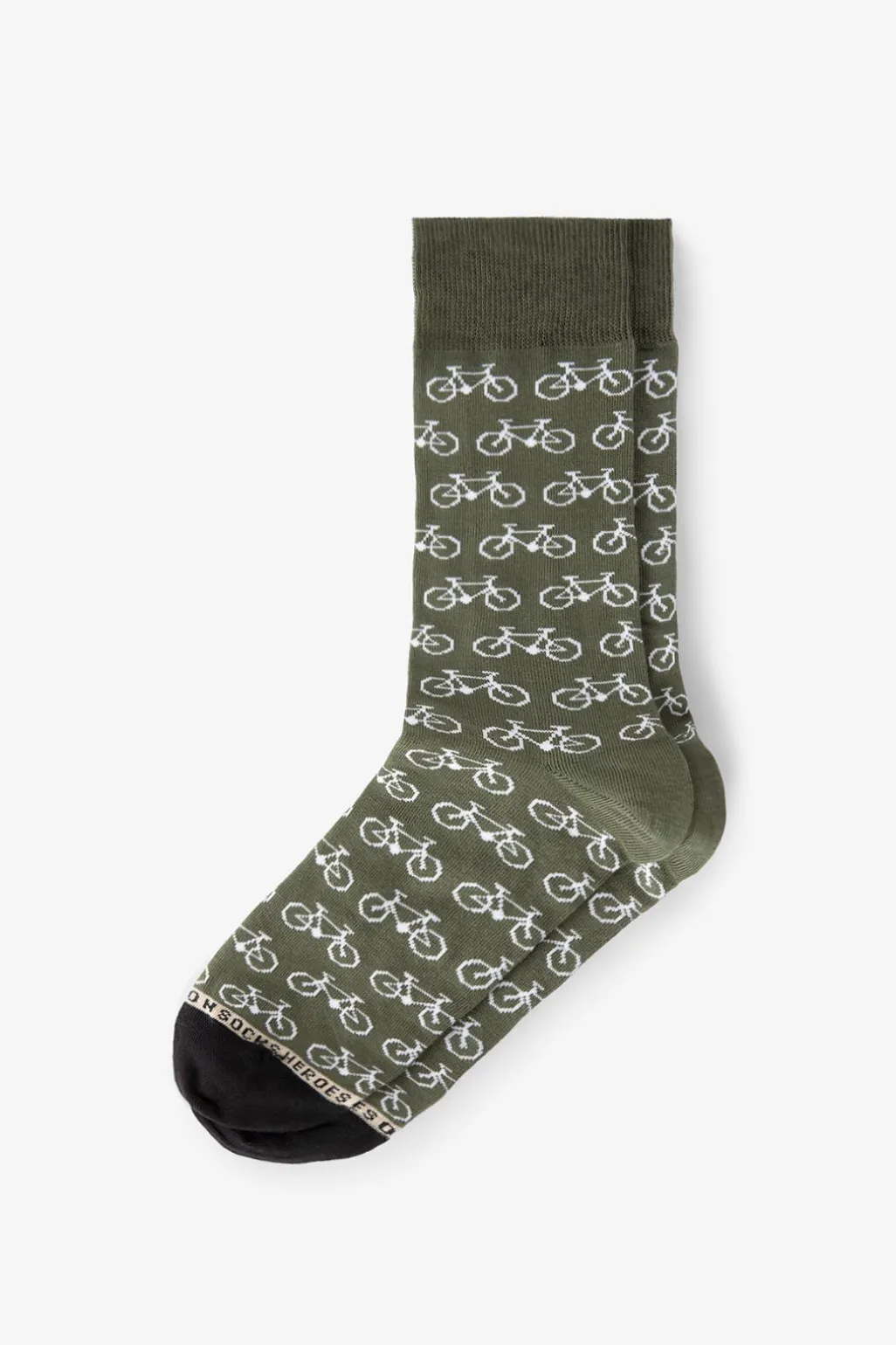 Heroes on Socks donkergroene sokken met print