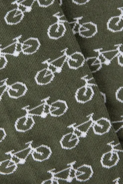 Heroes on Socks donkergroene sokken met print