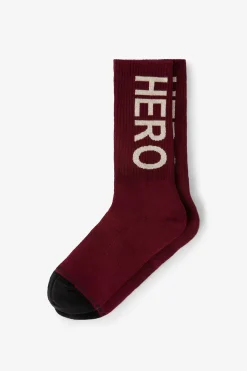 Heroes on Socks donkerrode sokken