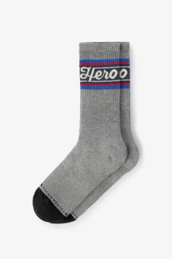 Heroes on Socks grijze sokken met strepen
