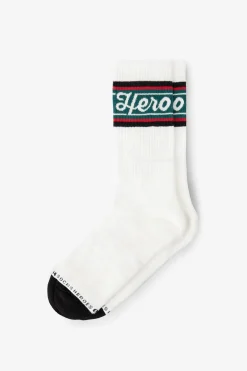 Heroes on Socks witte sokken met strepen