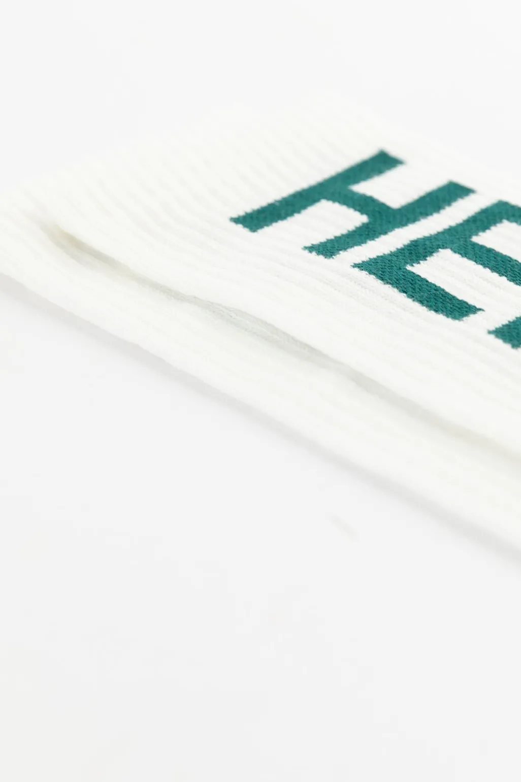 Heroes on Socks witte sokken met groene print