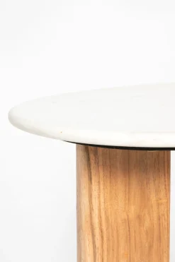 Houten koffietafel met marmer blad klein