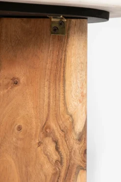 Houten koffietafel met marmer blad klein