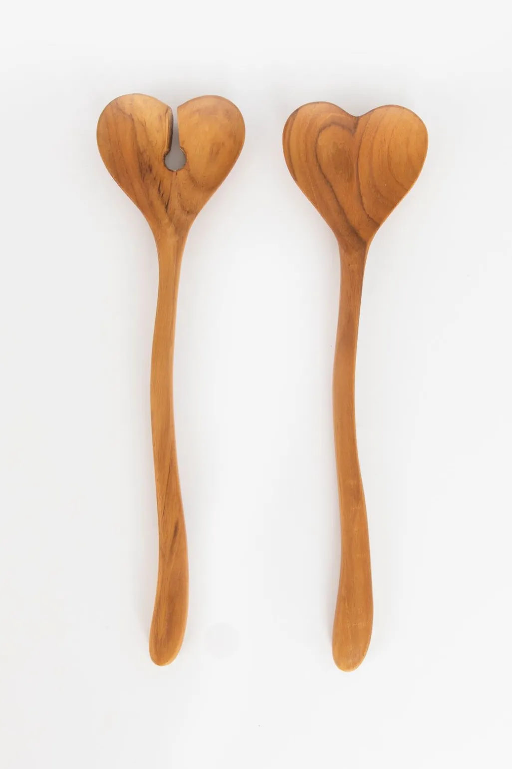 Houten slacouvert set met hart