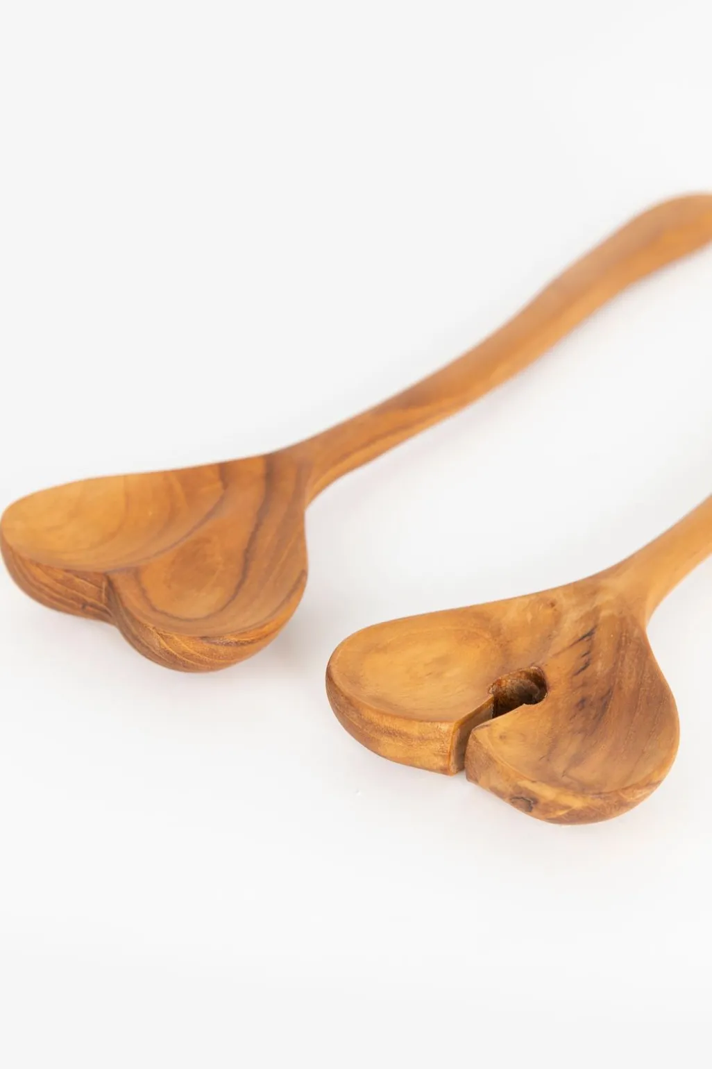 Houten slacouvert set met hart