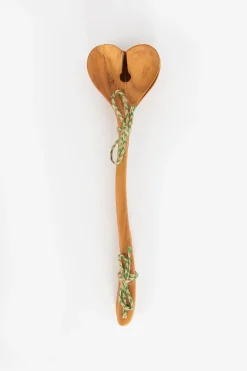 Houten slacouvert set met hart