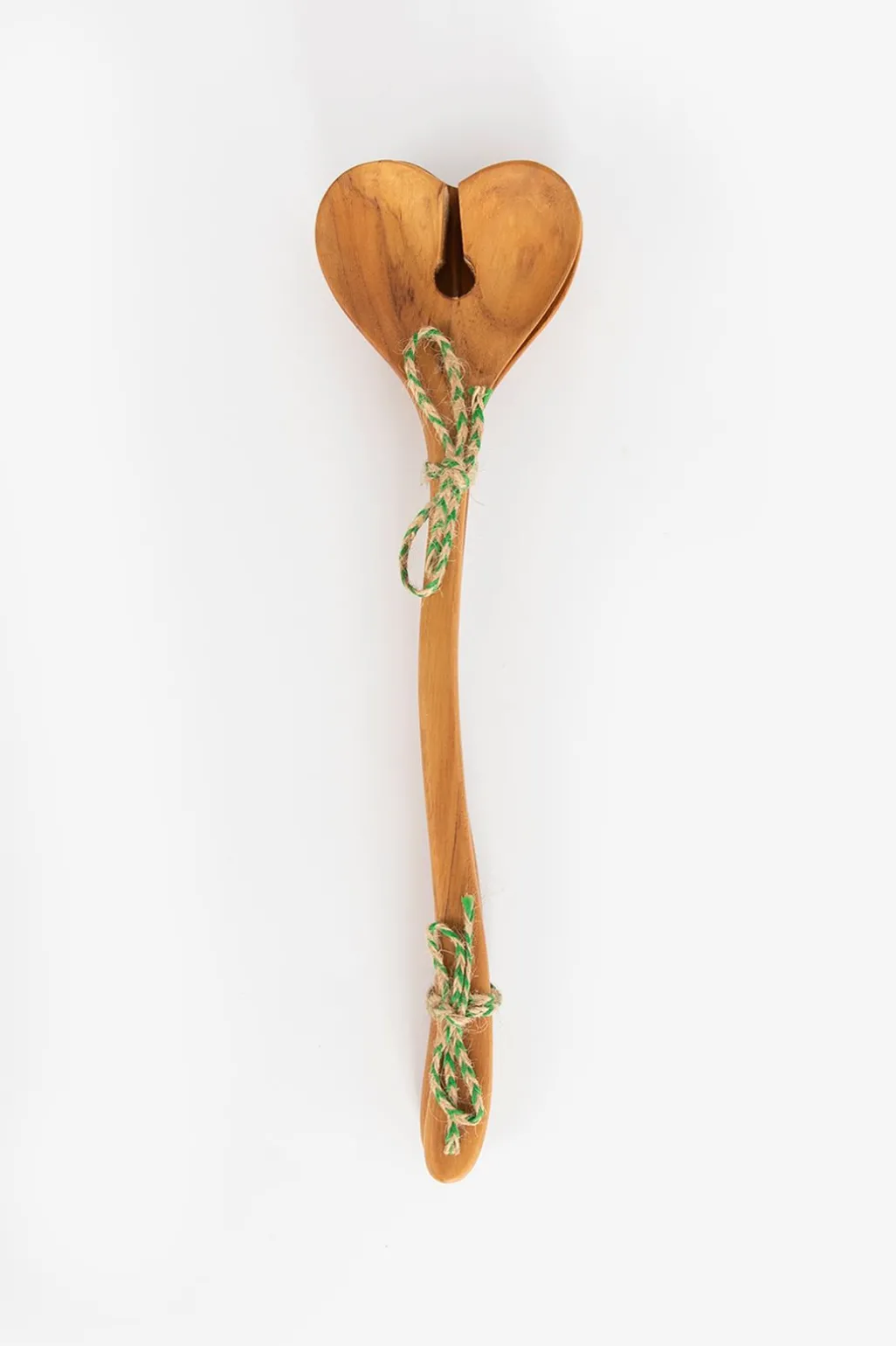 Houten slacouvert set met hart