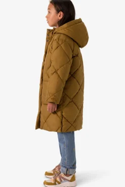Khaki lange puffer jas