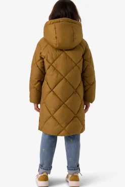 Khaki lange puffer jas