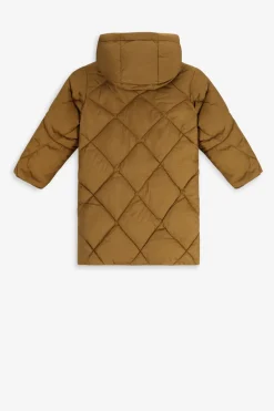 Khaki lange puffer jas