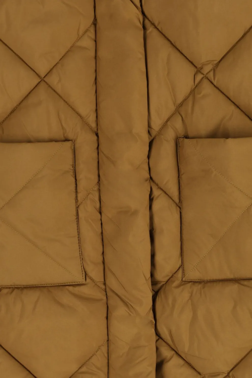 Khaki lange puffer jas