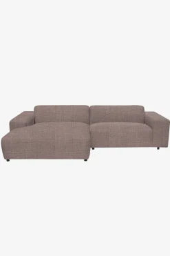 King 3-zits bank chaise longue links dentro brown