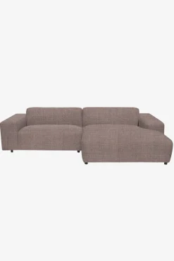 King 3-zits bank chaise longue rechts dentro brown