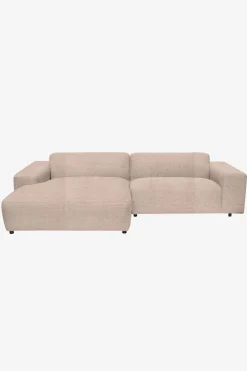 King 3-zits bank chaise longue links beige