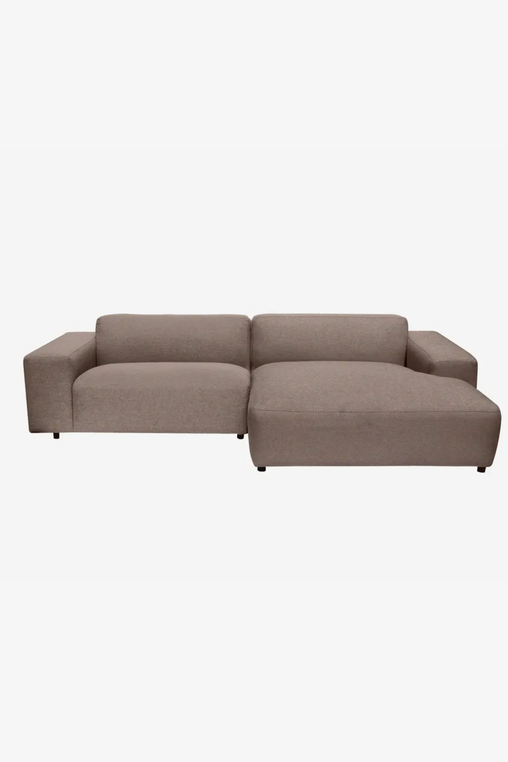 King 3-zits bank chaise longue rechts lucera brown