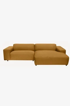 King 3-zits bank chaise longue rechts oker