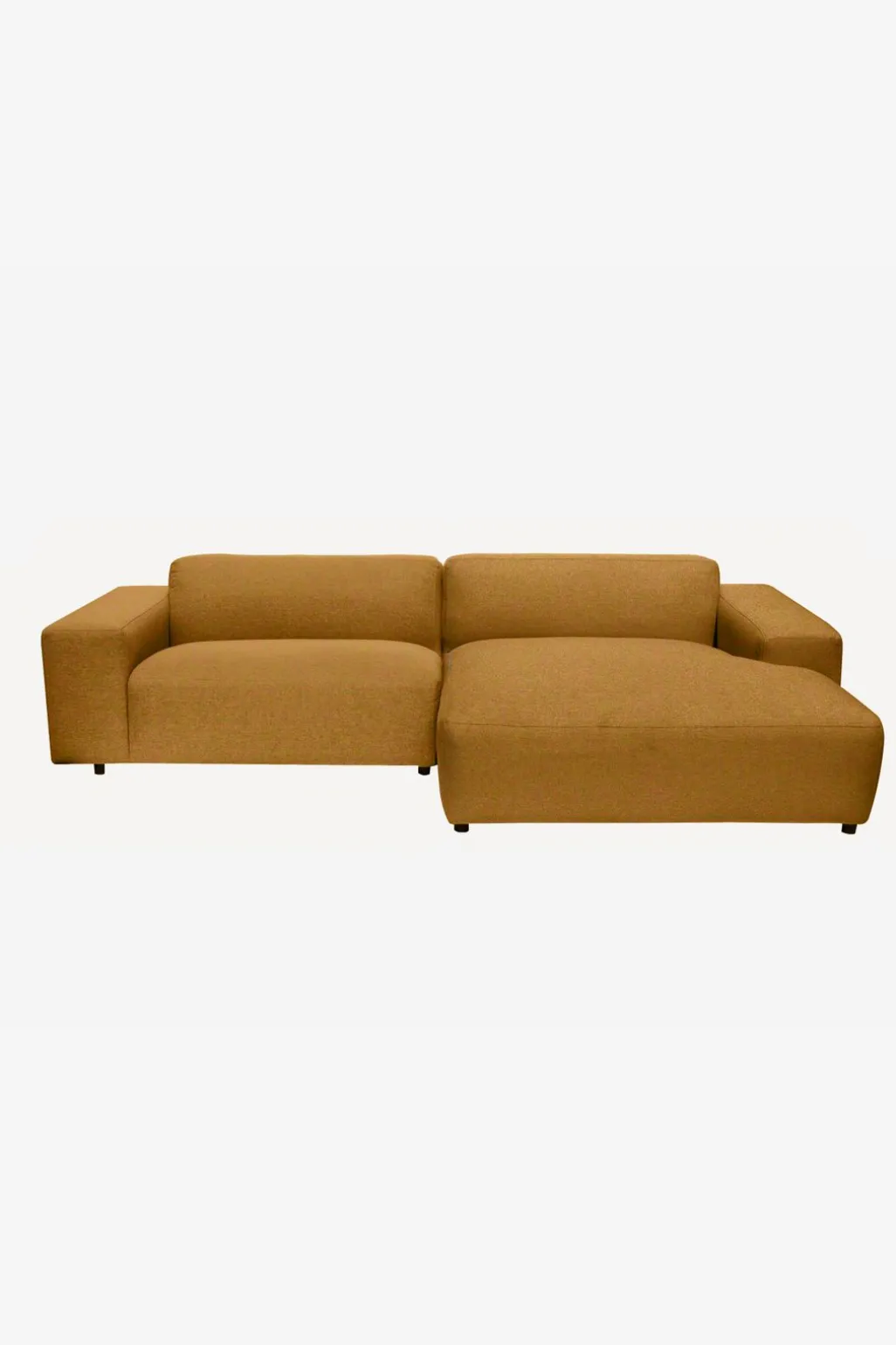 King 3-zits bank chaise longue rechts oker