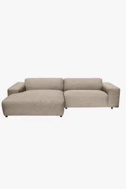 King 3-zits bank chaise longue links sand