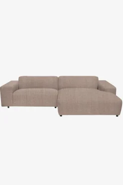 King 3-zits bank chaise longue rechts taupe
