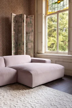 King 3-zits bank chaise longue rechts mustard