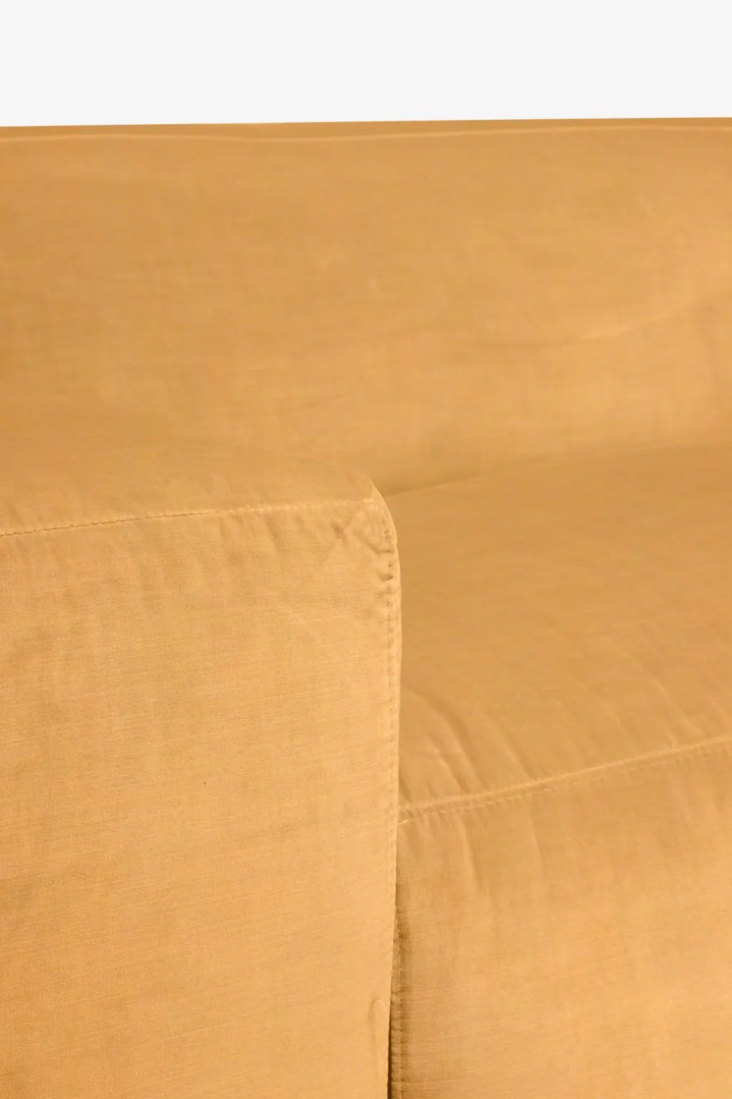 King 3-zits bank chaise longue rechts mustard