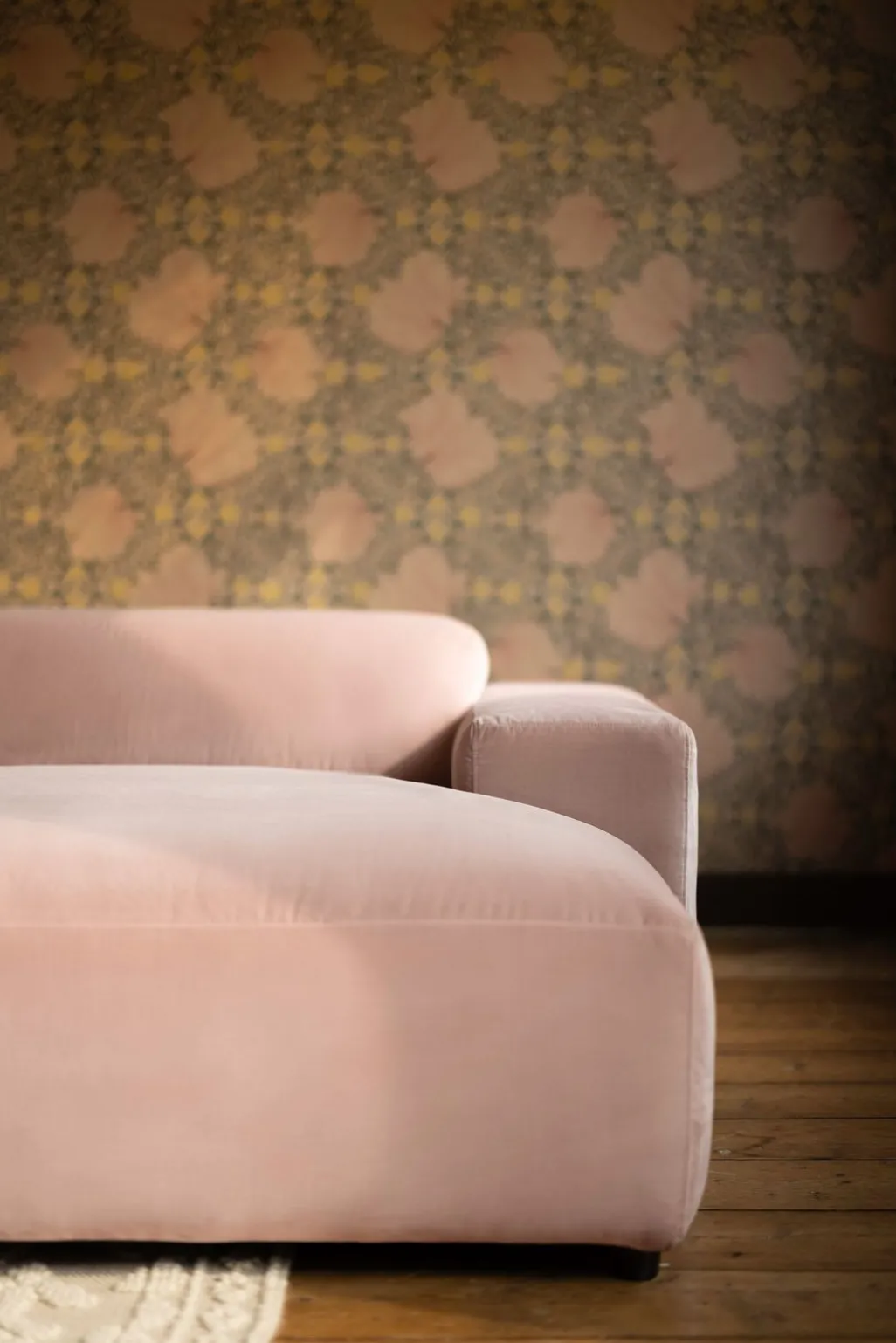 King 3-zits bank chaise longue rechts nude
