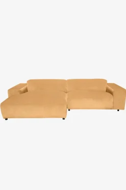 King 3-zits bank chaise longue links mustard