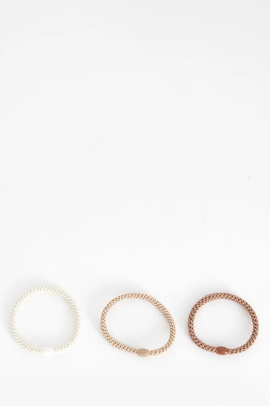 Kknekki beige gevlochten haarelastieken
