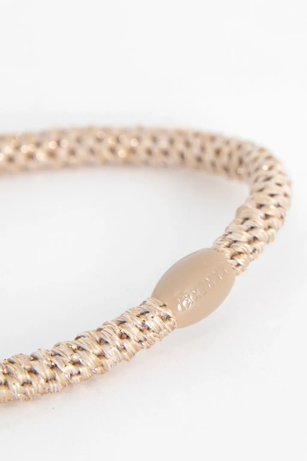 Kknekki beige gevlochten haarelastieken