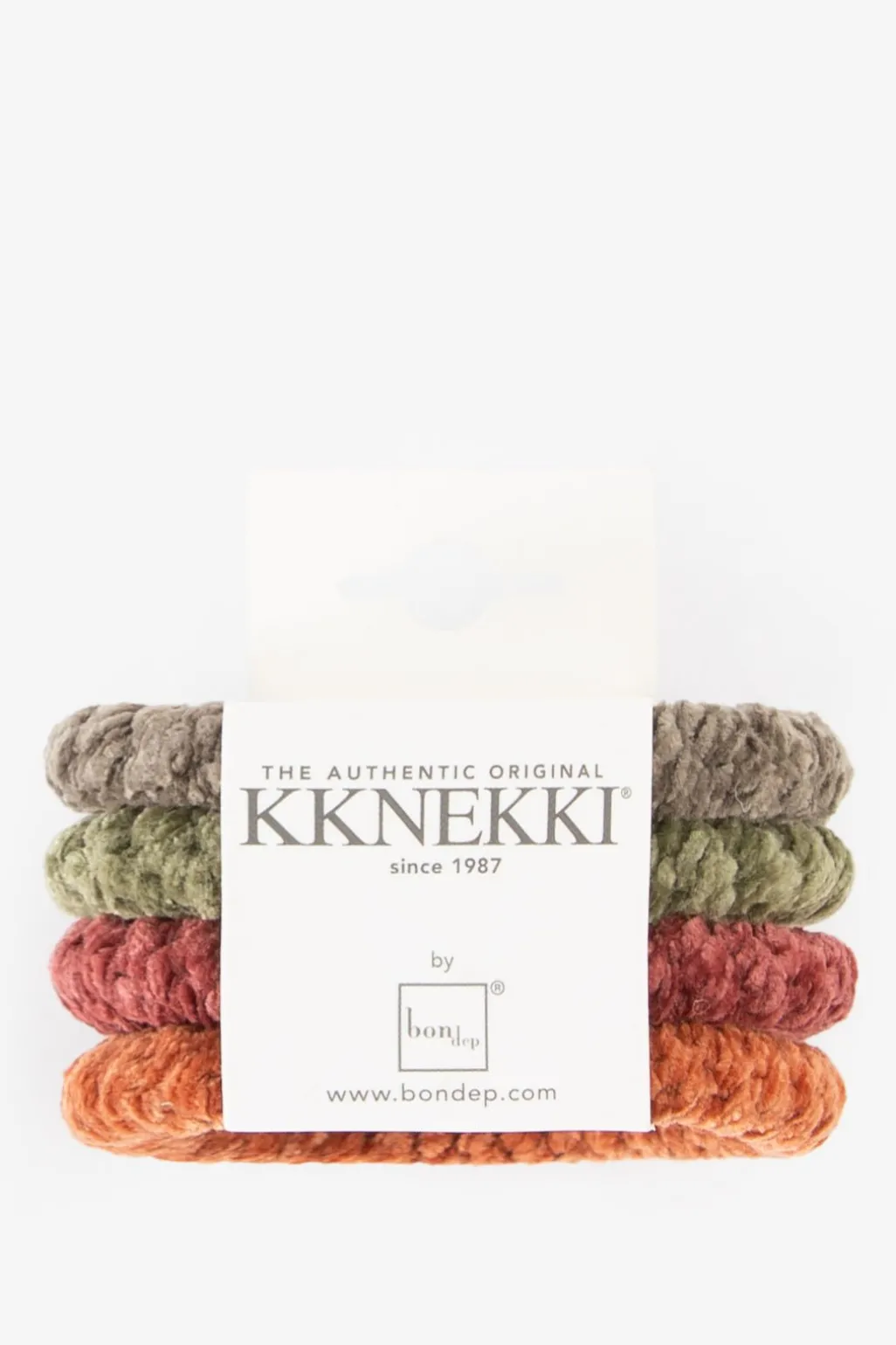 Kknekki multicolour gevlochten haarelastieken velvet