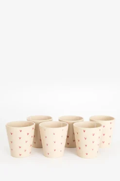 Koffiemokken beige met hartjes